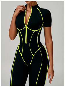 Nuevos Monos y Trajes Deportivos para Mujer, Mono <span class=keywords><strong>de</strong></span> Gimnasio y Fitness <span class=keywords><strong>de</strong></span> Una Pieza, Conjunto <span class=keywords><strong>de</strong></span> Yoga con Contraste <span class=keywords><strong>de</strong></span> Color, Mono <span class=keywords><strong>de</strong></span> Yoga <span class=keywords><strong>de</strong></span> <span class=keywords><strong>Manga</strong></span> Corta - Product Image 6