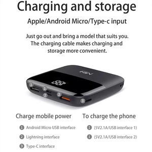 Venta al por Mayor de Fábrica, Cargador Portátil Delgado Q5 Mini de 10000 mAh con Doble Puerto USB <span class=keywords><strong>para</strong></span> Teléfono Celular, Banco de Energía - Product Image 2