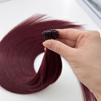 Extensiones de cabello humano real Remy ruso de la mejor calidad, extensiones de cabello con puntas prepegadas de 22 pulgadas