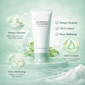 Korean Vegan Cica Cleansing Cream for Sensitive Skin with BHA & PHA Deep Cleansing Pore Care Redness Relief & <b>Clear</b> Skin Texture - Product Image 3