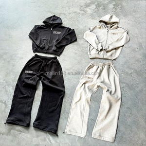 2025 OEM Custom Hoodies Set Two Piece French Terry Tracksuits for Men Jogging Suit Blank Design Sweat Suit Set Jogger Set Men - Product Image 4
