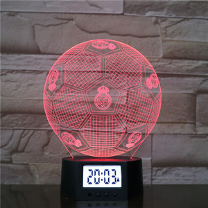 FC football forme 3d led illusion lumière refroidissement capteur intelligent <span class=keywords><strong>chevet</strong></span> veilleuse temps réveil <span class=keywords><strong>lampe</strong></span> pour garçons - Product Image 5