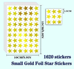 Piccoli adesivi con stella in lamina d'oro per bambini con adesivi con stelle dorate di diametro 0.5
