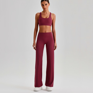 Ensembles 2 pièces taille haute effet seconde peau pour femme – Tenue de yoga moulante à séchage rapide pour fitness et sport en extérieur - Product Image 5