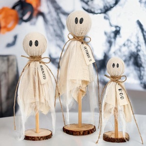 Halloween Ghost Figurines Set Wooden <b>Stand</b> Indoor Decoration For Halloween Party Decorations - Product Image 3
