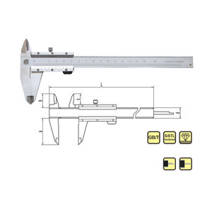 Calibrador <span class=keywords><strong>Vernier</strong></span> de 0-150 mm, calibrador de acero inoxidable de 0-200 mm, calibrador de 0-300 mm - Product Image 2
