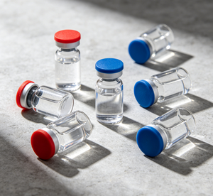 Flacons stériles en borosilicate avec bouchons à clapet rouge/bleu/blanc |   Flacons prêts à l'emploi pour applications cosmétiques et de laboratoire lyophilisées - Product Image 4