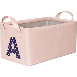 Panier de rangement en tissu Beilian, rectangulaire, 23L, pliable, avec motif lettres, pour chambre à coucher, jouets, vêtements, organisation - Product Image 3