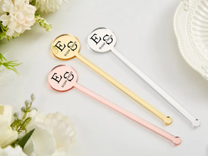 Agitateurs à boisson ronds en plastique écologiques personnalisés, bâtonnets à cocktail sur mesure pour mariage, bar, fête - Product Image 3