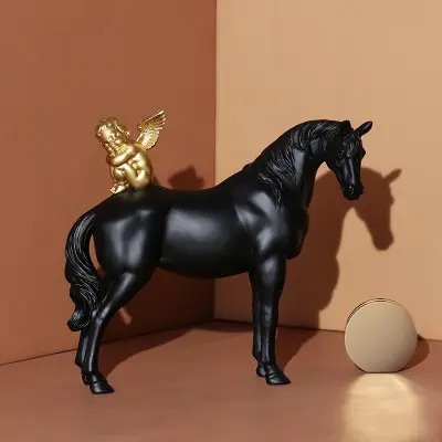 Europeo di Stile di Angelo Cavallo Equitazione Piccoli Ornamenti Creativo Coperta Decorazioni per La Casa Mestieri Della Resina