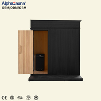 Sauna intérieur en bois style noir, grande salle de sauna avec miroir, haute qualité, prix bas, vente directe d'usine, bois personnalisable