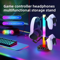 Support de console de jeu RGB avec éclairage d'ambiance pour PS5 Pro/Slim, support de casque, imprimé en 3D en ABS