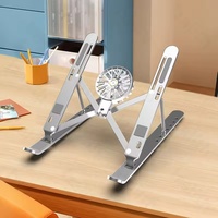 Support portable pour tablette et ordinateur portable avec ventilateur, support réglable en hauteur pour une stabilité accrue, support universel pour ordinateur de bureau