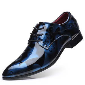 Nuevos Zapatos de Vestir de Cuero Patentado para <span class=keywords><strong>Hombre</strong></span>, Estilo Británico Formal, de Negocios, <span class=keywords><strong>con</strong></span> Cordones, Puntiagudos, para Bodas y Oficinas, Tallas Grandes - Product Image 3