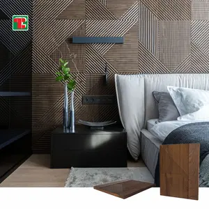 Chine Vente en gros Panneau mural 3D Panneau mural décoratif Revêtement intérieur planche de bois texturé