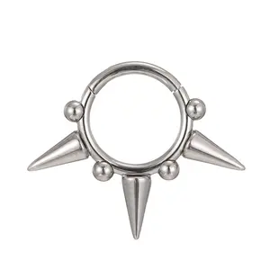 Youzhu ASTM F136, титановый шип, шарнирный кликер, сегментное кольцо, обруч, пирсинг, ювелирные изделия, оптовая продажа
