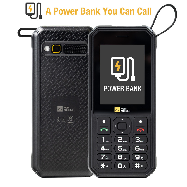 RTS M11 Rugged Phone 4000mAh Power Bank IP68/IP69K Waterproof 4G Dual SIM FM SOS Camera TikTok YouTube WiFi Hotspot Keypad