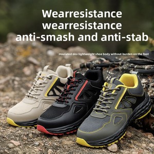 Chaussures de sécurité isolées 6KV anti-écrasement et anti-perforation, respirantes, pour sports de plein air, avec semelle en caoutchouc, résistantes à l'usure, pour l'été - Product Image 3