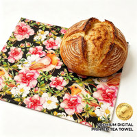 Handuk Dapur Sublimasi Motif Lemon Cerah Bahan Polyester Waffle Harga Pabrik Murah, Serbet Putih Microfiber untuk Dapur