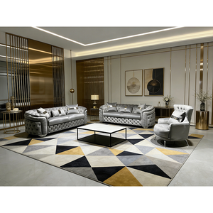 1+2+<span class=keywords><strong>3</strong></span> オーバル型高級タフテッド布張りコーナーソファセット、リクライニングラウンジカウチ、リビングルーム用家具 - Product Image 5