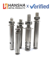 Vis d'ancrage à expansion en acier inoxydable 304 avec écrou hexagonal, pour fixation béton, fixation robuste, quincaillerie de construction