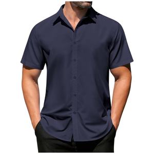 Camisa hawaiana con cuello para hombre, camisas de manga corta con botones florales, camisas de playa de vacaciones tropicales con bolsillo - Product Image 1