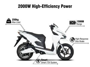 มอเตอร์ไซค์ทรงพลัง 2026 FN 2000W ความเร็วสูง 60 กม./ชม. รับน้ำหนักได้ 250 กก. ระยะทางวิ่งไกล 150 กม. แบตเตอรี่ลิเธียม ปีนเขาได้สูงสุด 30 องศา พร้อมระบบอัจฉริยะ - Product Image 1