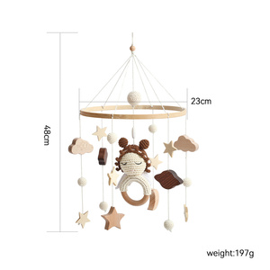 Angelo bambino Mobile in <span class=keywords><strong>legno</strong></span> Crochet vivaio decorazione con giocattolo musicale morbido feltro giocattoli per ragazze lettiera - Product Image 6