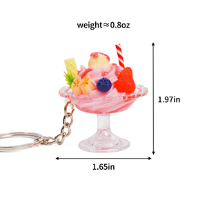 Llaveros de Plástico Personalizados con Forma de Helado, Llaveros Divertidos de Comida Falsa, Llavero de Simulación 3D, Regalo Hecho a Mano - Product Image 3