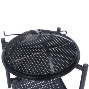 Gril <span class=keywords><strong>vertical</strong></span> à charbon de bois de camping en plein air avec planche de stockage de bois de chauffage - Product Image 6