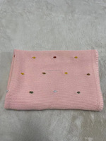 Couverture en tricot 100% coton à pois brodés, douce, légère et confortable, pour bébé, enfant, décoration de chambre d'enfant