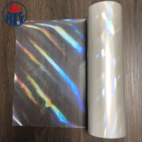 Feuille d'estampage personnalisée, feuille holographique transparente et feuille d'estampage à chaud en plastique avec motif de lumière Oblique