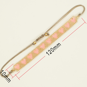 Bracelets en perles de rocaille à motif cœur bohème Resoul, bracelet manchette tressé avec lettre d'<span class=keywords><strong>amour</strong></span>, fait main, réglable, cadeau de Saint-Valentin, bijoux pour femme - Product Image 5