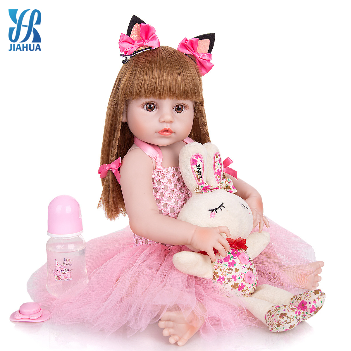 Подарки принцессы 45 см, реалистичный образовательный набор с длинными волосами для девочек-подростков, настоящая резина, силиконовые куклы-Младенцы для новорожденных
