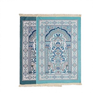 พรมละหมาดอิสลามแบบทอโพลีเอสเตอร์ลายดอกไม้ ขนสั้น ซักได้ ขนาด 70x110 ซม. สำหรับใช้ในห้องนอนและกลางแจ้ง ขายส่ง - Product Image 3