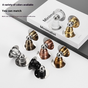 <span class=keywords><strong>Mini</strong></span> Tope de puerta de acero inoxidable ultracorto, sin perforaciones, fuerte succión de pared magnética, silencioso, anticolisión, pared corta silenciosa - Product Image 1