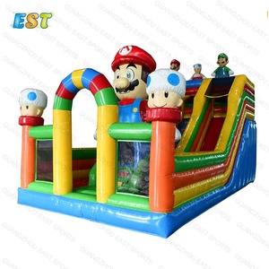 Lớn Inflatable Mario trượt Bouncer Trampoline nhảy sân chơi trượt bơm hơi khóa học trở ngại Inflatable thư bị trả lại trượt - Product Image 1