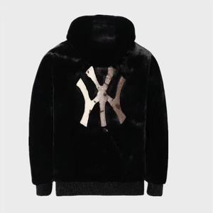 Manteau Surdimensionné Fausse Fourrure de Vison de Fabrication Hommes <span class=keywords><strong>Court</strong></span> Tissé Épais Écologique Couleur Noire - Product Image 2