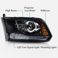 Nouvelles pièces automobiles pour Dodge Ram, phares pour Ram1500 2500 2009-2018, projecteur de phare LED, lampe de phare, accessoires automobiles