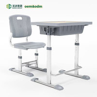 Bureaux et chaises d'écolier réglables en hauteur en ABS avec tiroirs, design moderne et minimaliste, garantie 5 ans pour les collèges et lycées