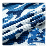 Tissu gaufré 100% coton personnalisé avec impression camouflage |   Matériel tricoté à motif camouflage OEM pour la production de bonnets
