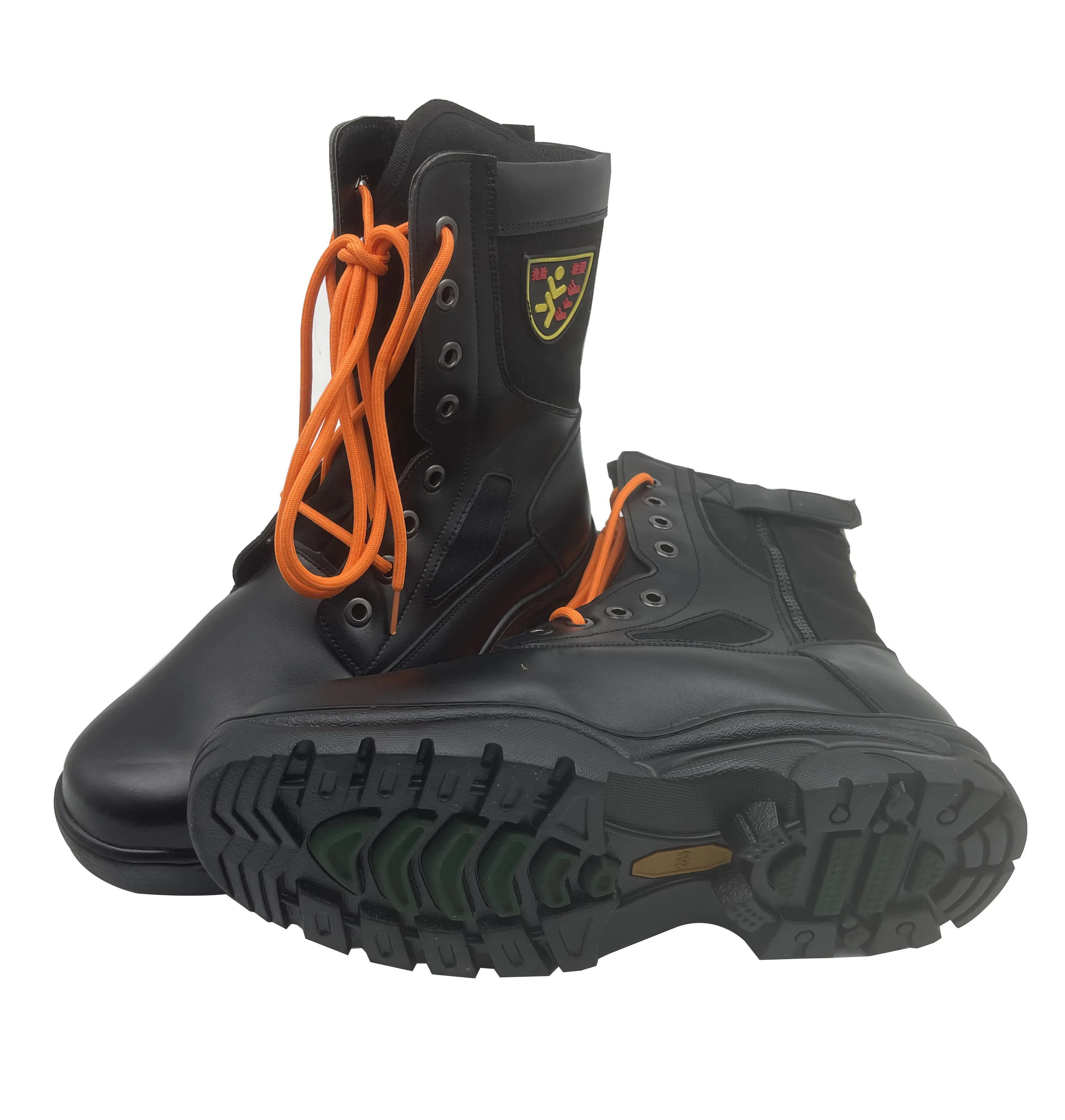핫 세일 소방 부츠 Wildland 화재 방지 전투기 부츠 구조 비상 안전 부츠 가죽 안전 신발