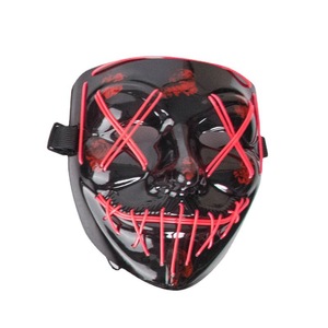 Halloween Neon Mask <b>LED</b> <b>Light</b> up Vendetta Anonymous Party Masks Horror Grimace Bloody EL <b>Wire</b> Masks - Product Image 2