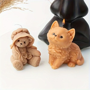 MUYULINS DIY Handmade 3D Sitting <b>Cute</b> <b>Bear</b> Scented Candle Silicone Mold - Product Image 3