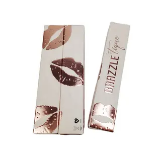 Scatola di logo d'imballaggio della carta di lucentezza del rossetto cosmetico di timbratura calda per lipgloss