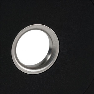 Piastre in gomma con Logo personalizzato <span class=keywords><strong>per</strong></span> sollevamento <span class=keywords><strong>pesi</strong></span> bilanciere 10kg 15kg 20kg 25kg piastra paraurti in gomma nera in ghisa - Product Image 4