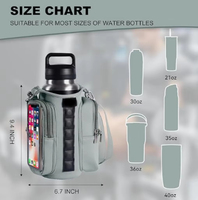 Sac de transport personnalisé pour bouteille d'eau de sport, support magnétique, pochette étanche en néoprène pour téléphone, porte-monnaie, accès à l'écran transparent, réglable