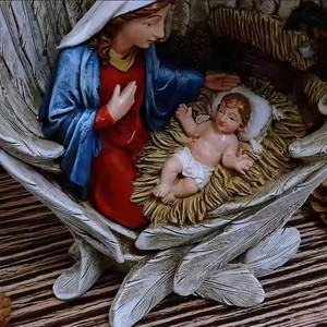 Statua del <span class=keywords><strong>presepe</strong></span> artigianale in resina statuetta madre maria Baby gesus angelo ala-elegante scena realizzata maria e gesì - Product Image 4