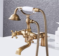 Ensemble de douche à effet pluie TONUA de style européen en laiton chromé, double colonne, à poser sur le plan, avec double poignée et mitigeur, robinet de bain moderne en céramique
