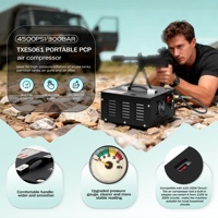 TUXING Black 12V Car Power High Pressure 110V 220V 4500psi 300bar Outdoor Activities Paintball Tire Inflation PCP Air Compressor